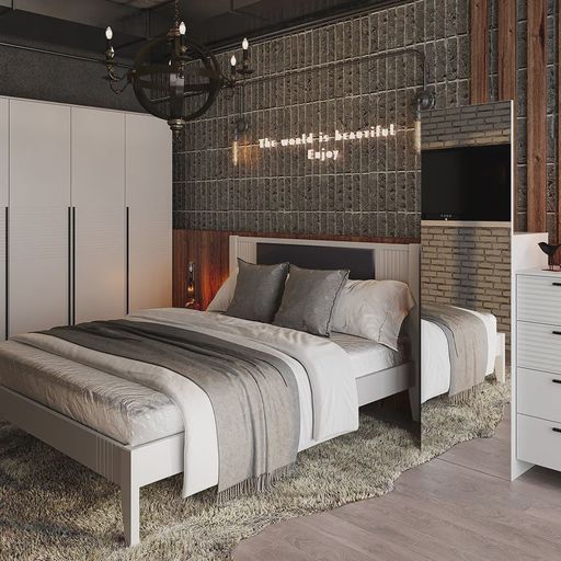 Комод с зеркалом «Брента», белый